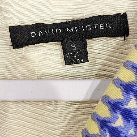 DAVID Meister Bright Pastel V Neck Sheath Dress size 8 - Picture 3 of 6
